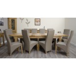 Deluxe Oak Super 2400 Twin Leaf Extending Dining Table
